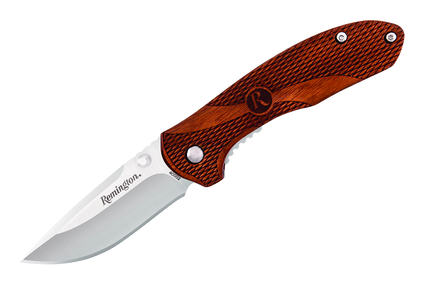 Buck Knives Remington Heritage Series Drop Point Folding Knife with Wooden Handle